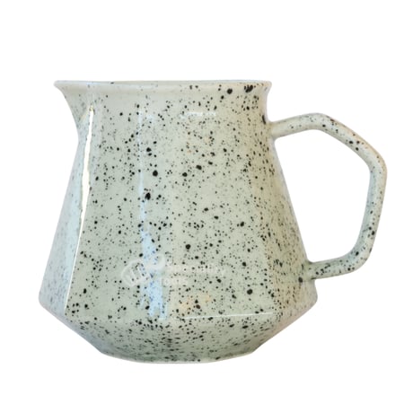 إبريق قهوة سيراميك بنقشة رخامية ومقبض على الجانب