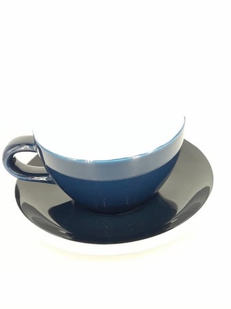 كوب من السيراميك مع صحن - كحلي 280م