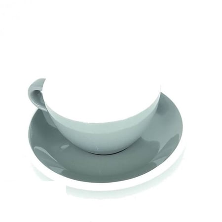 كوب سيراميك مع صحن باللون الرصاصي بسعة 280 مل