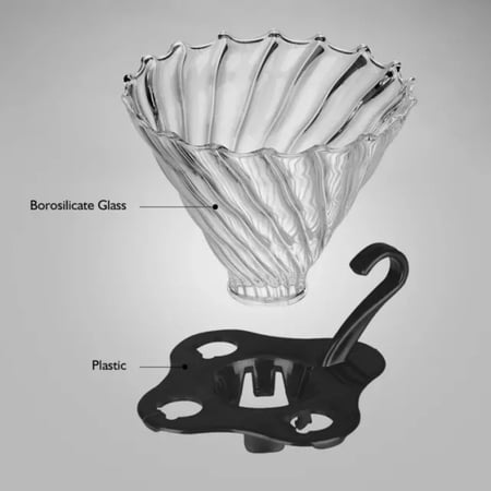 قمع ترشيح V60 زجاج اسود حجم 02-621