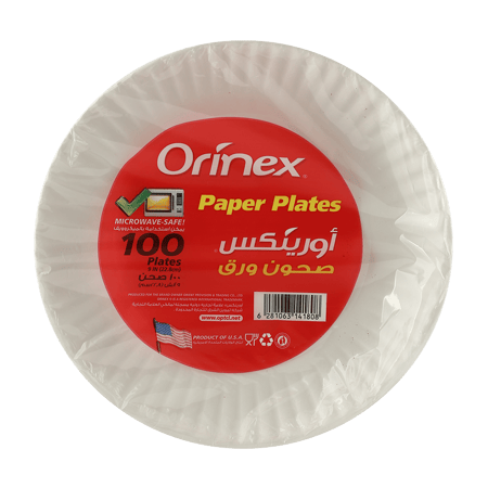 طبلية - جملة | 12/100/9" PAPER PLATES  صحون ورق اورينكس 