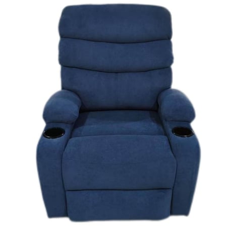 Star Blue Velvet Recliner Sofa