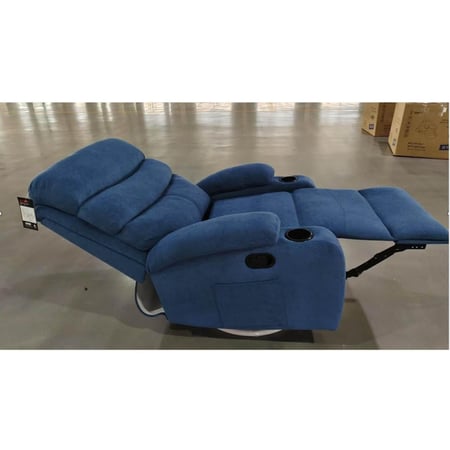 Star Blue Velvet Recliner Sofa