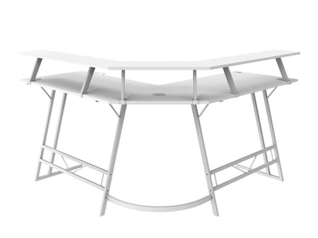 910- طاولة مكتب زاوية أبيض ثابت 130 سم