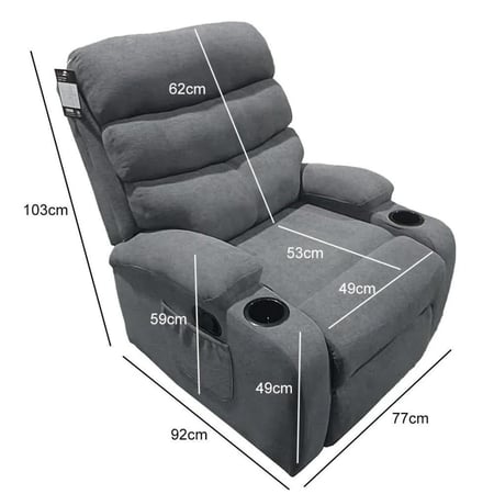 Star Blue Velvet Recliner Sofa