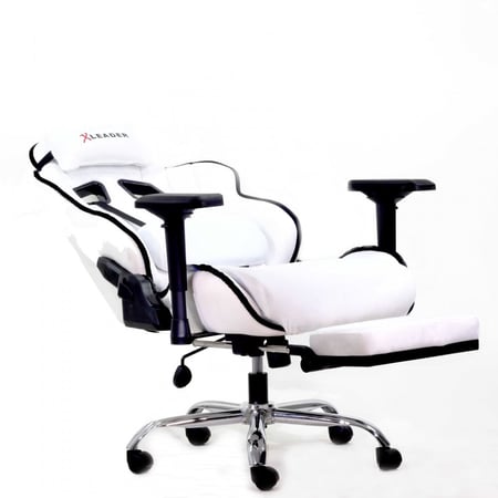 كرسي قيمنق مخمل أبيض XLEADER من كراسي ليدرز