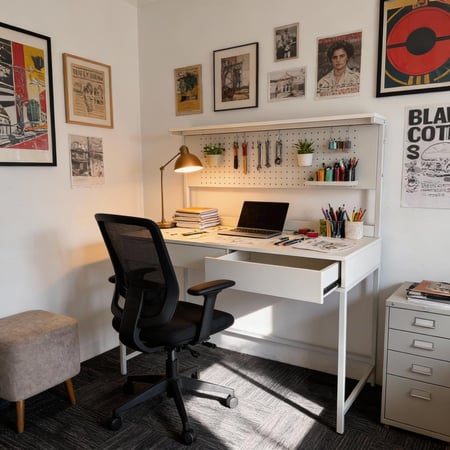 925-مكتب أبيض مع رف حديد L120*D50*H75/123