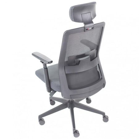 454 - كرسي دوار كوري ظهر طويل متحرك من الجلد الأسود