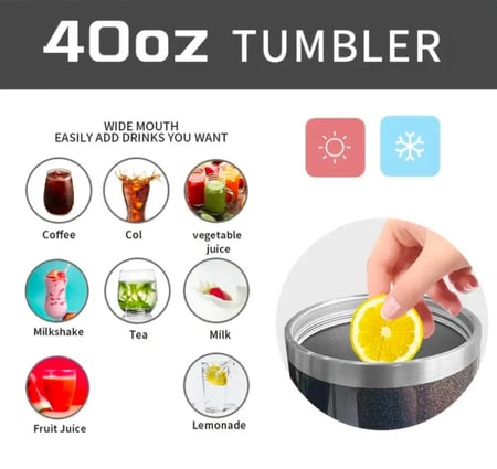 كوب حراري عملي ومتين - 1182 مل - 891 مل