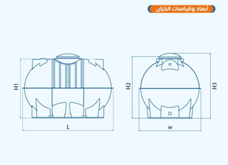 خزان الزامل أفقي سعة 5000 لتر