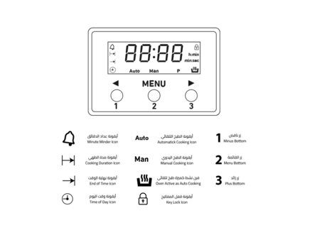 فرن كهربائي جنرال سوبريم مدمج بلت ان ( 90 سم , 9 وظائف ,سعة الفرن 120 ليتر )