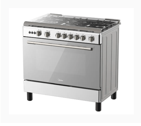 فرن كهربائي ميديا ستيل 90*60 سم 5 عيون غاز صنع في الصين