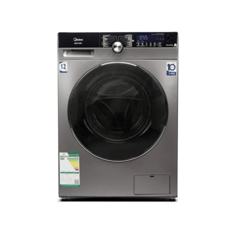 غسالة ملابس ميديا 14 برنامج 12 كيلو تعبئة أمامية فضي صنع في الصين