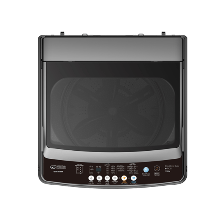 غساله جنرال سوبريم أوتوماتيك 19 كيلو فتحه علوية ، 8 برامج اللون فضي غامق.