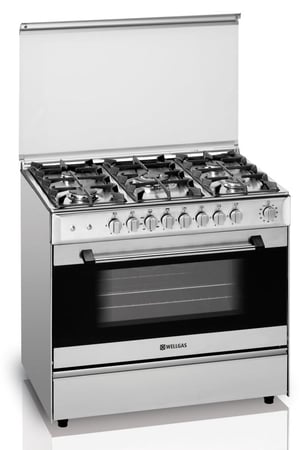 فرن WELLGAS غاز برتغالي ستيل 5 عيون 90*60