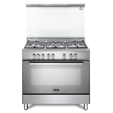 فرن البا فري ستاند 5 عيون غاز 90 سم ستيل مع فرن كهربائي