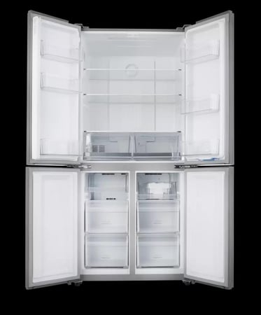 ثلاجة دولابي هاير سعة الثلاجة 12.3 قدم سعة المجمد 5.5 قدم سلفر زجاجي