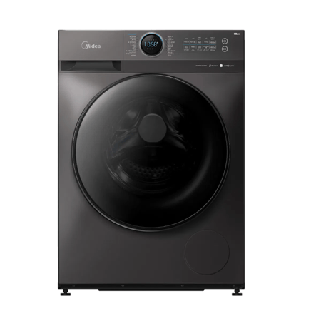 غسالة ملابس ميديا 12 كيلو تعبئة أمامية فضي انفرتير صنع في الصين