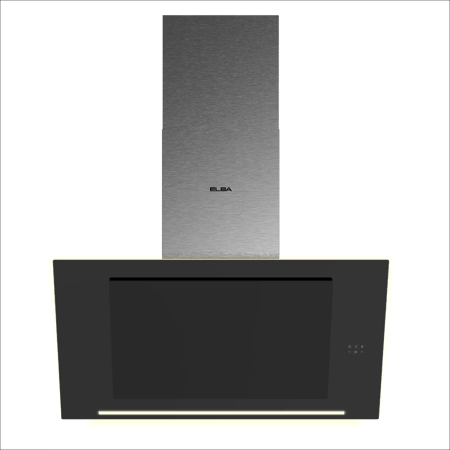 شفاط البا جداري زجاجي اسود مائل90 سم  قوة 1100