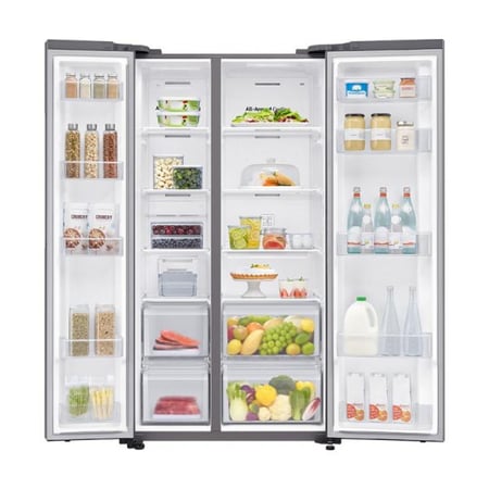 سامسونج ثلاجة وفريزر دولابي – 14.8 قدم مكعب ثلاجة و 8.1 قدم مكعب فريزر – فضي