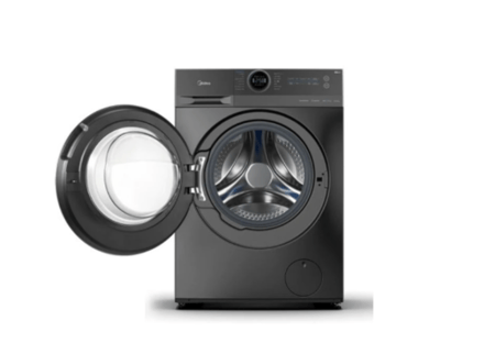 غسالة ملابس ميديا 14 برنامج 12 كيلو تعبئة أمامية فضي انفرتير صنع في الصين