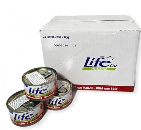لايف كات – التونا مع لحم البقر 85غرام * 24 حبة