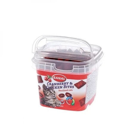 سنال اقراص مكافات صحية بالدجاج والتوت البري للقطط المعقمة 75غ