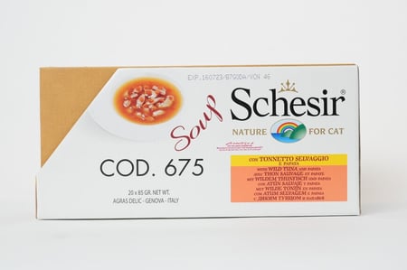 شيزر أظرف شوربة سمك التونا بري صغير مع بابايا 20*85غ