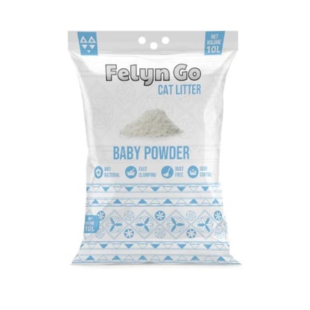 فيلاين قو رمل بنتونيت للقطط برائحة بودرة الاطفال 10L