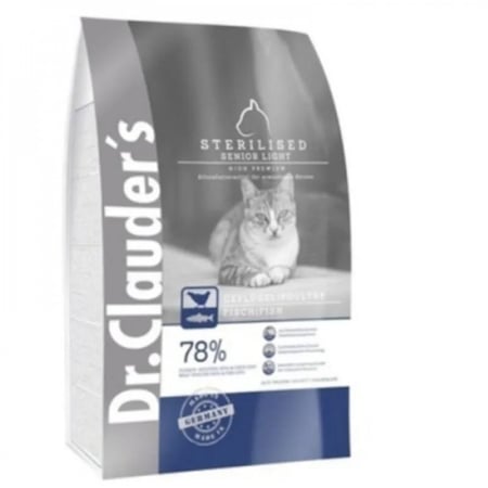 دكتور كلاودر  طعام جاف للقطط البالغة المعقمة الكبيرة بالسن دواجن وتورين 10كغ
