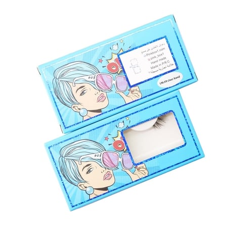 LNL49 clear band  رموش طبيعية طرف   باند شفاف مع ملقط بلاستيك لتركيب الرموش