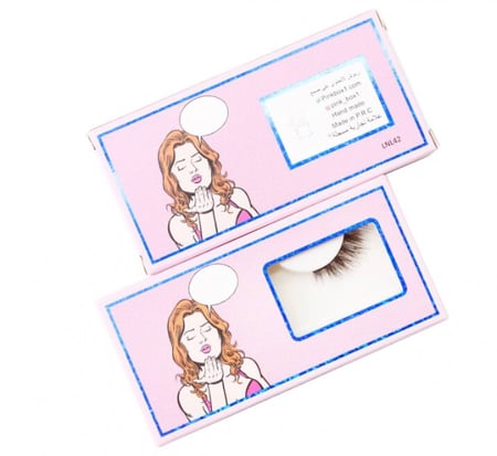 LNL42 رموش طبيعية طرف مع ملقط بلاستيك لتركيب الرموش