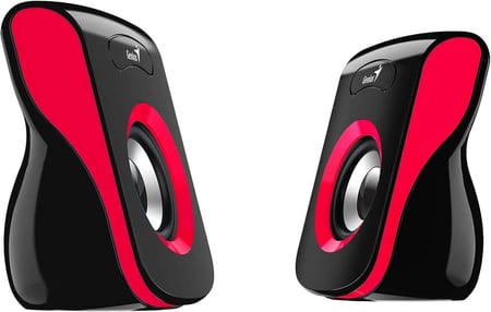 Genius SP-Q180 2.0 Multimedia Loud Stereo USB Speaker, Red