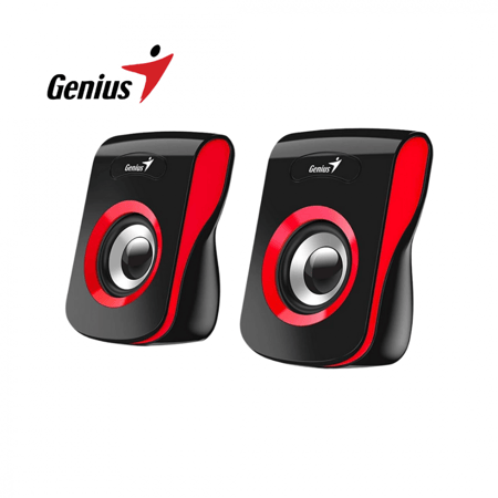 Genius SP-Q180 2.0 Multimedia Loud Stereo USB Speaker, Red