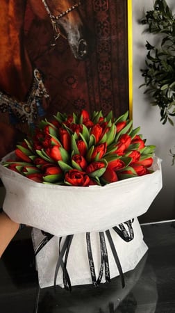 توليب احمر 100 حبه