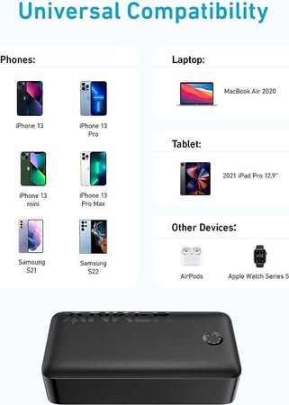 بطارية انكر 347 بوركور 40000 بقوة 30 واط - اسود