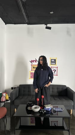 هودي دبل كاب كحلي oversize