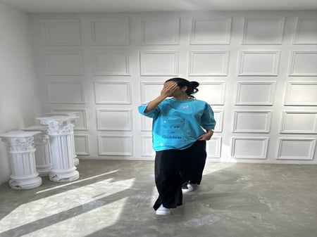 تيشرت سماوي فاتح oversize