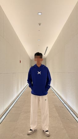 هودي أزرق oversize