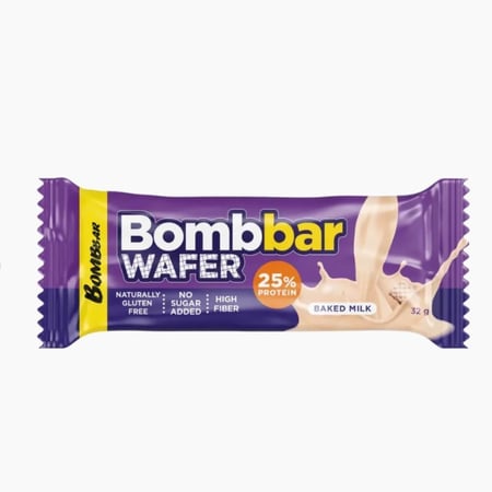 بروتين ويفر  بدون سكر مضاف بومبار -   BOMBBAR WAFER 32G