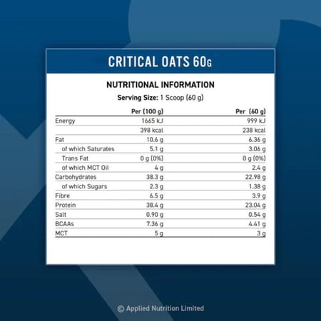 كريتيكال أوتس بروتين بوريدج ابلايد نيوترشن 600 جرام  -  CRITICAL OATS PROTEIN PORRIDGE 600G