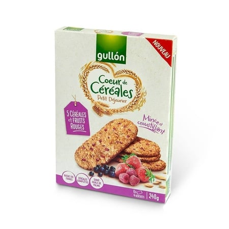 جولون بسكويت شوفان بقطع الفواكه - Gullon Coeur de Cereales Petit Dejeuner