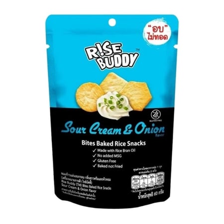 مقرمشات بايتس الأرز مخبوزة غير مقلية رايس بدي 60 جرام - RISE BUDDY