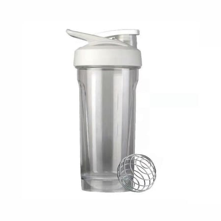 شيكر بروتين بلاستيك شفاف مع خلاط معدني _ SHAKER PROTEIN