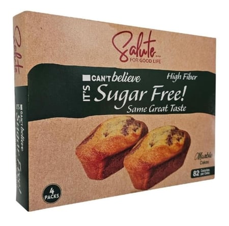 كيك بدون سكر 4 قطع (184 جم) - cake keto sugar free