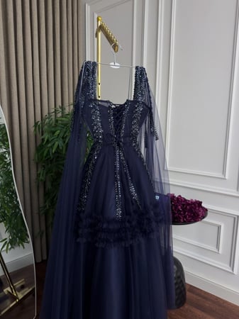 فستان سهره  فخم كحلي