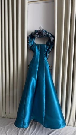 فستان سهره فخم تركوازي