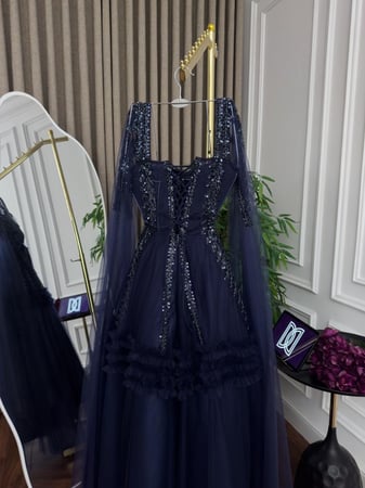 فستان سهره  فخم كحلي