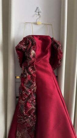 فستان سهره فخم  احمر