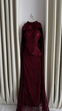 فستان سهره   فخم برغندي